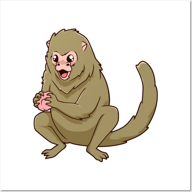 Kawaii Pygmy marmoset Wall Art by Modern Medieval Design